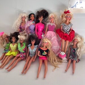 Vintage 1990s Barbie Doll Lot of 11 Play Condition